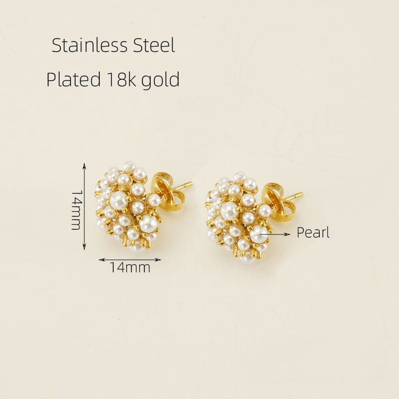 Wholesale Stainless Steel 18k Pearl Earrings